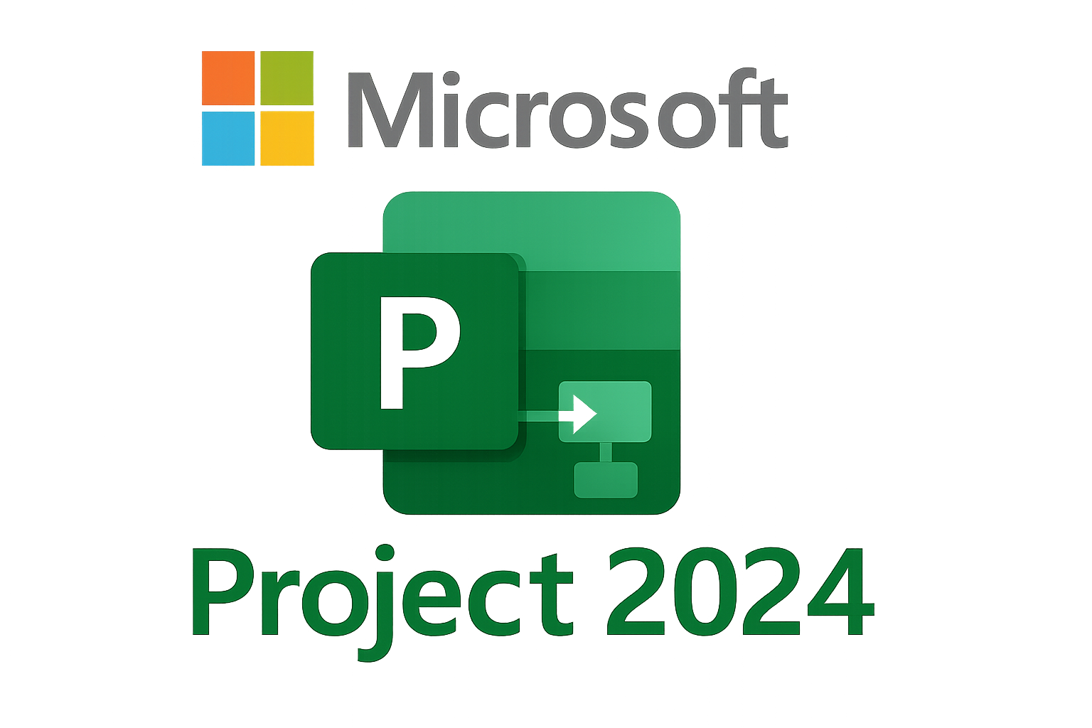 show Microsoft Project 2024 Logo and green