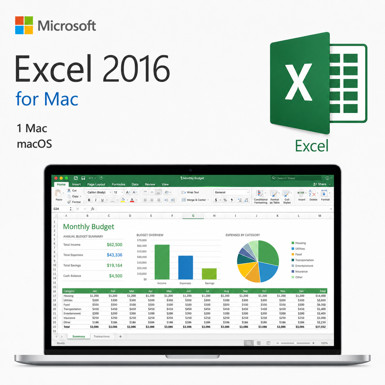 Microsoft Excel 2016 for Mac