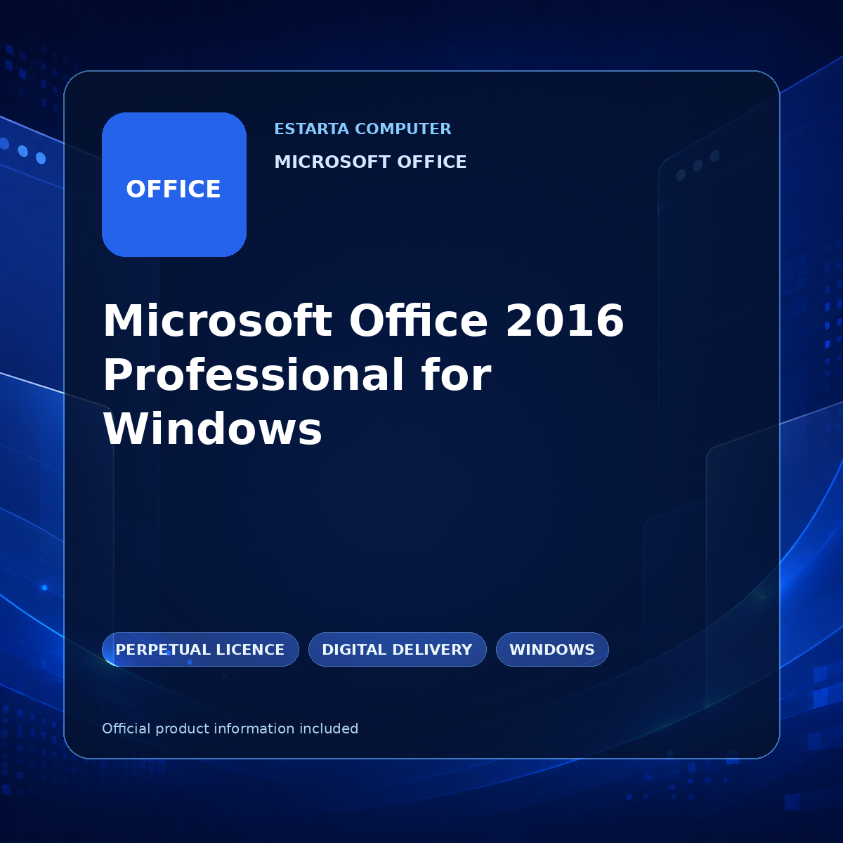 Microsoft Office 2016 Professional for Windows – digital software product image