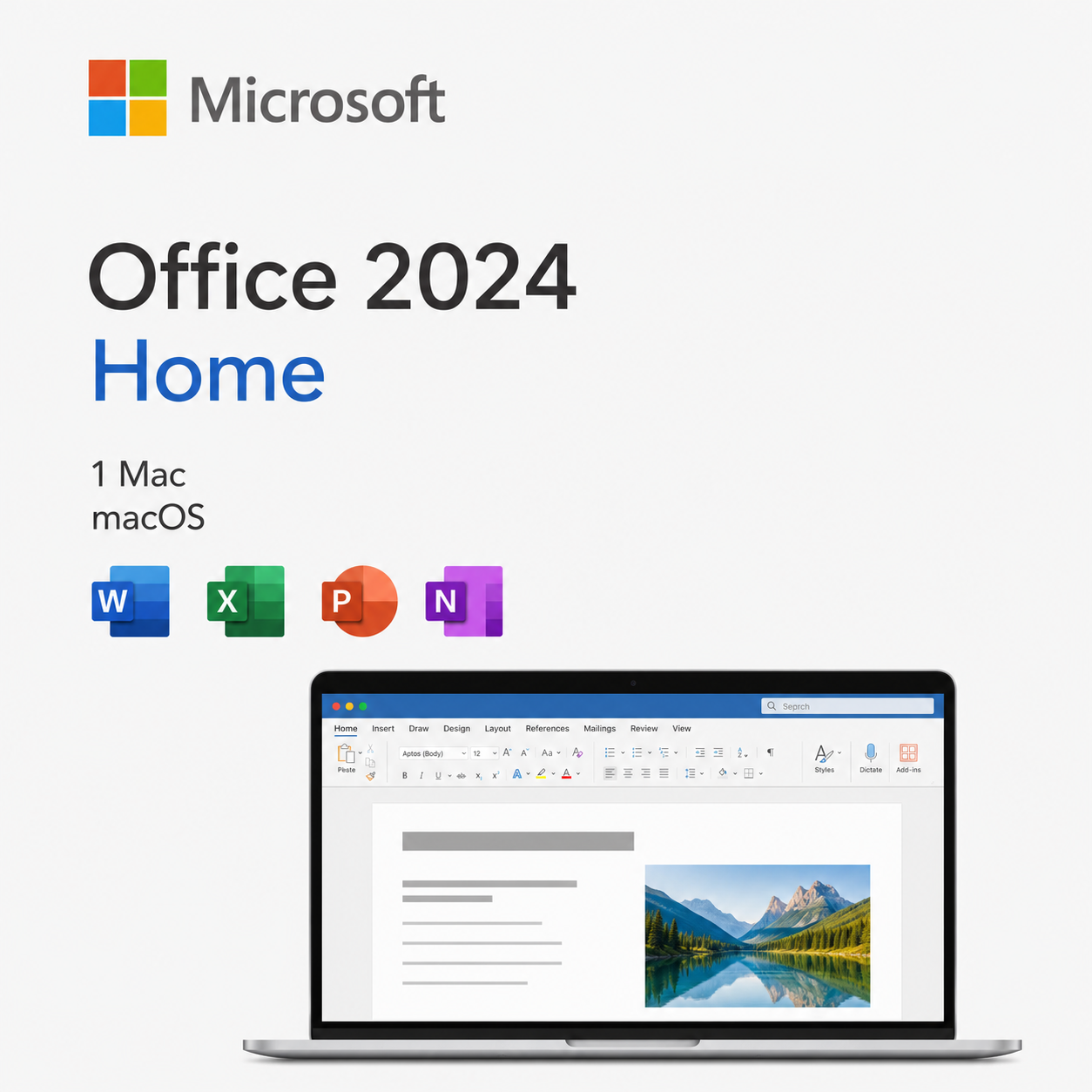 Microsoft Office 2024 Home for Mac – English product image