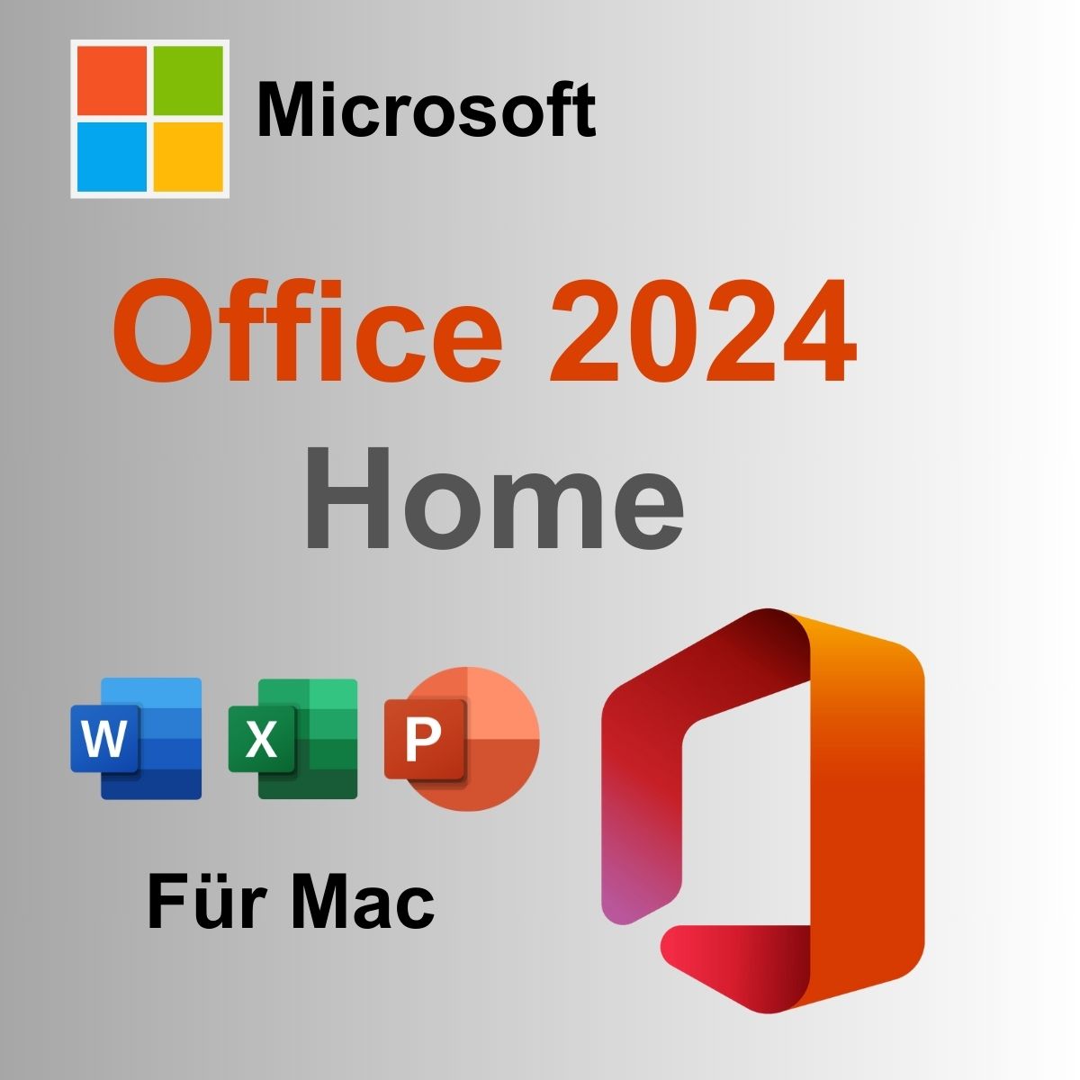 Produktbild von Microsoft Office Home 2024 für Mac – Office-Software für macOS, inklusive Word, Excel, PowerPoint und Outlook, ideal für MacBook und iMac.