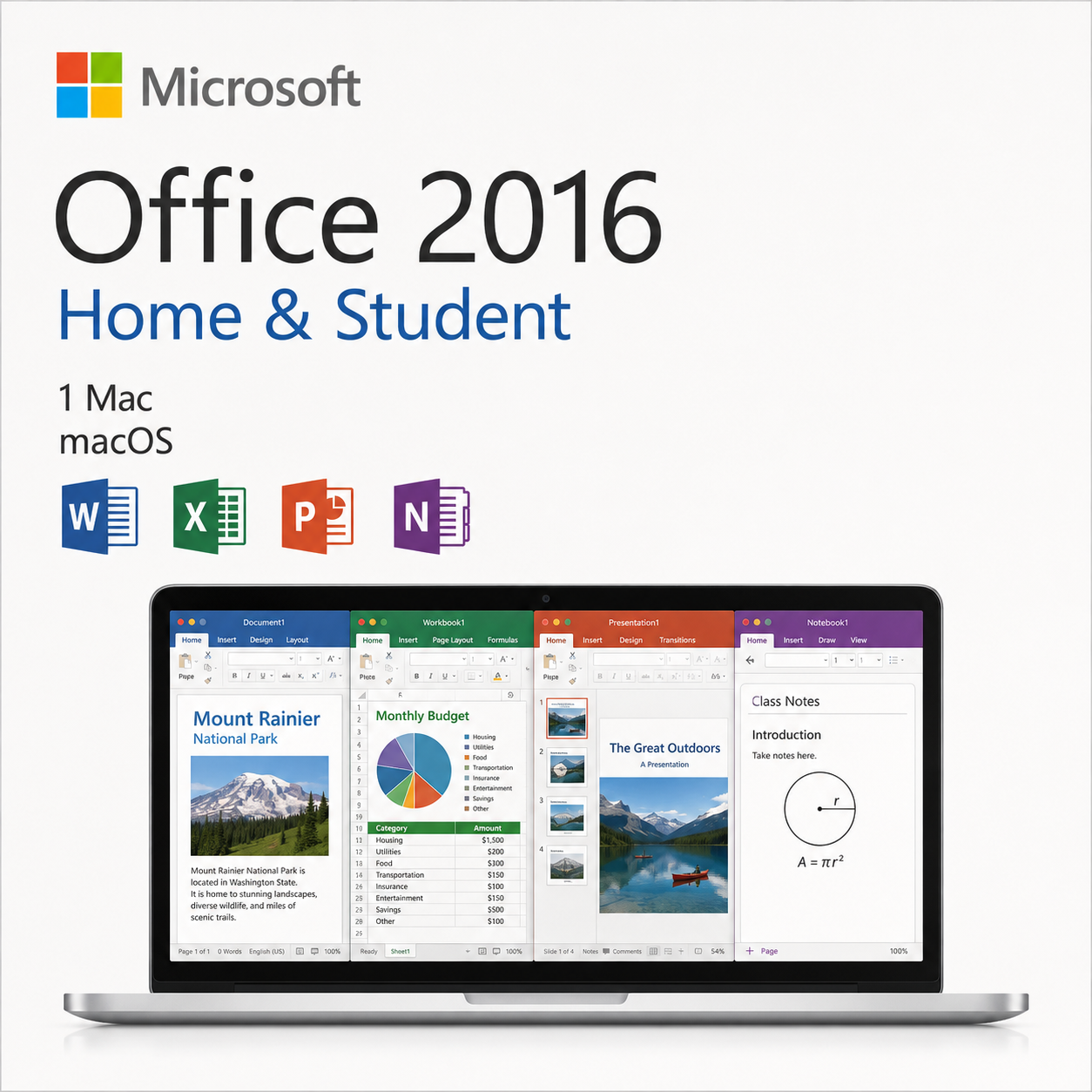 Microsoft Office Home and Student 2016 for Mac