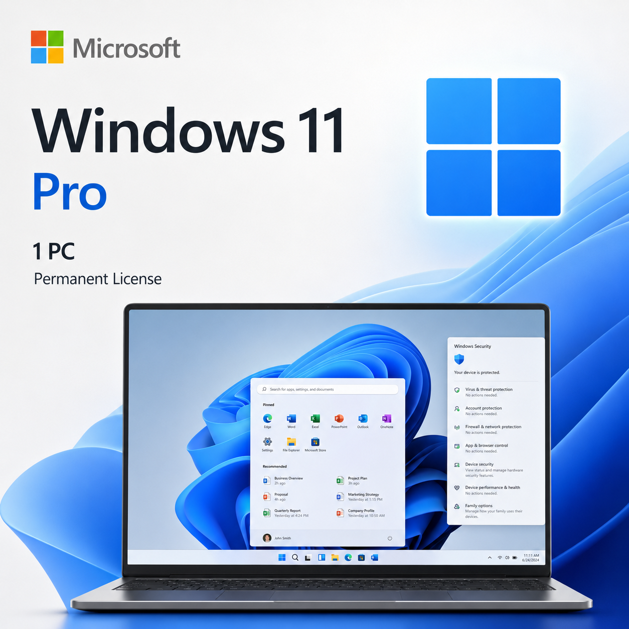 Microsoft Windows 11 Pro permanent license for one PC
