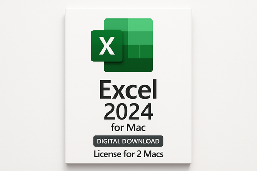 product image for microsoft excel for mac 2024, download, for 2 macs