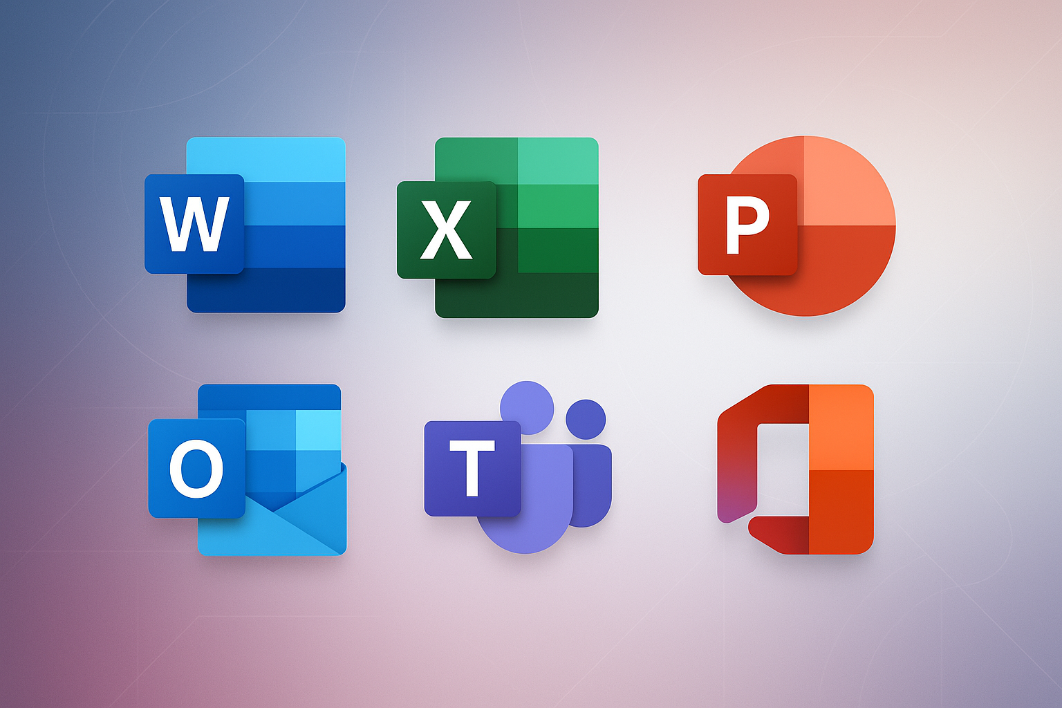 shopify folie , microsoft office 2024 professional, without text, office apps logos, nice design 